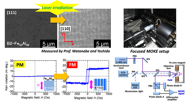 Control of surface structure and magnetic transition by light illumination Image